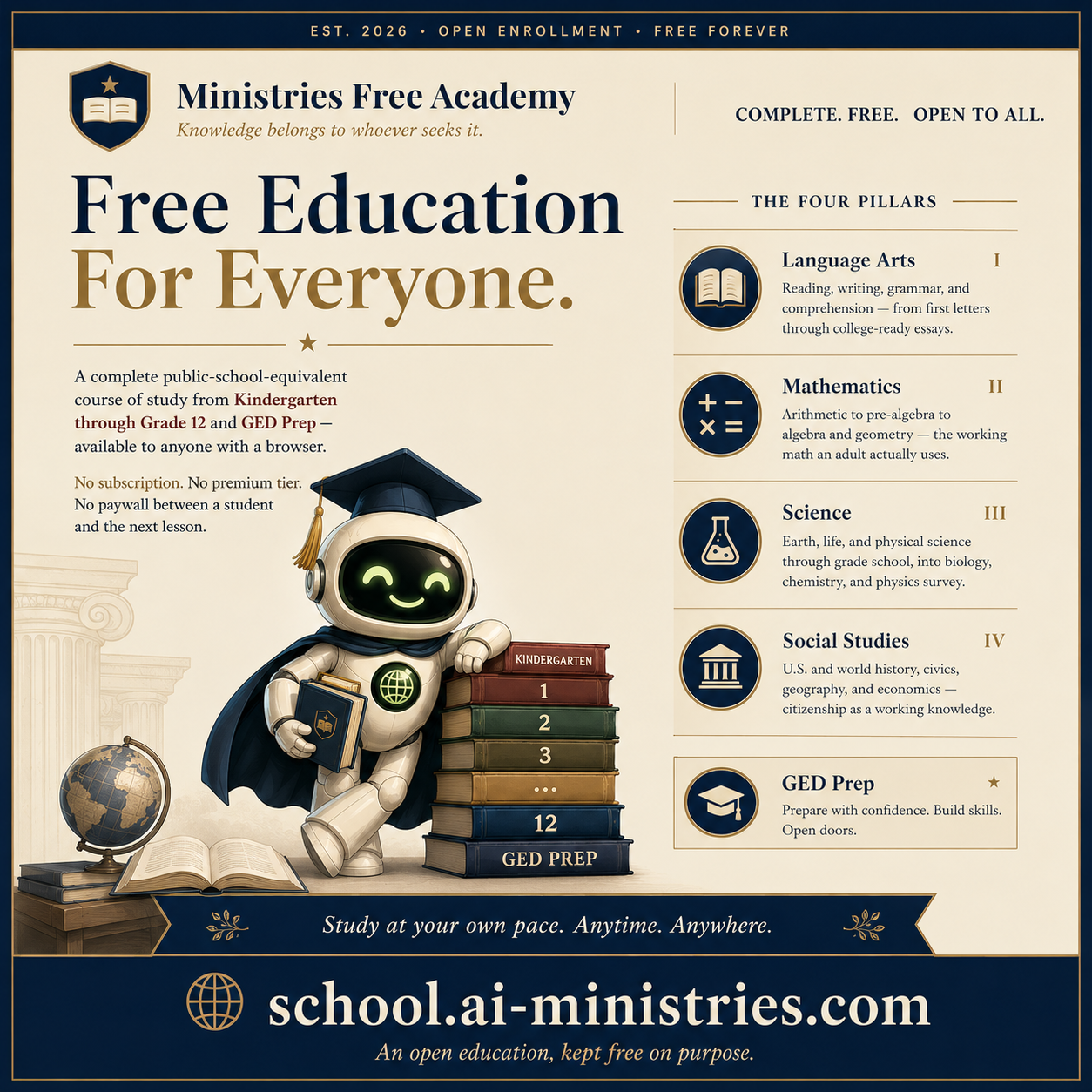 Free Education For Everyone — Ministries Free Academy